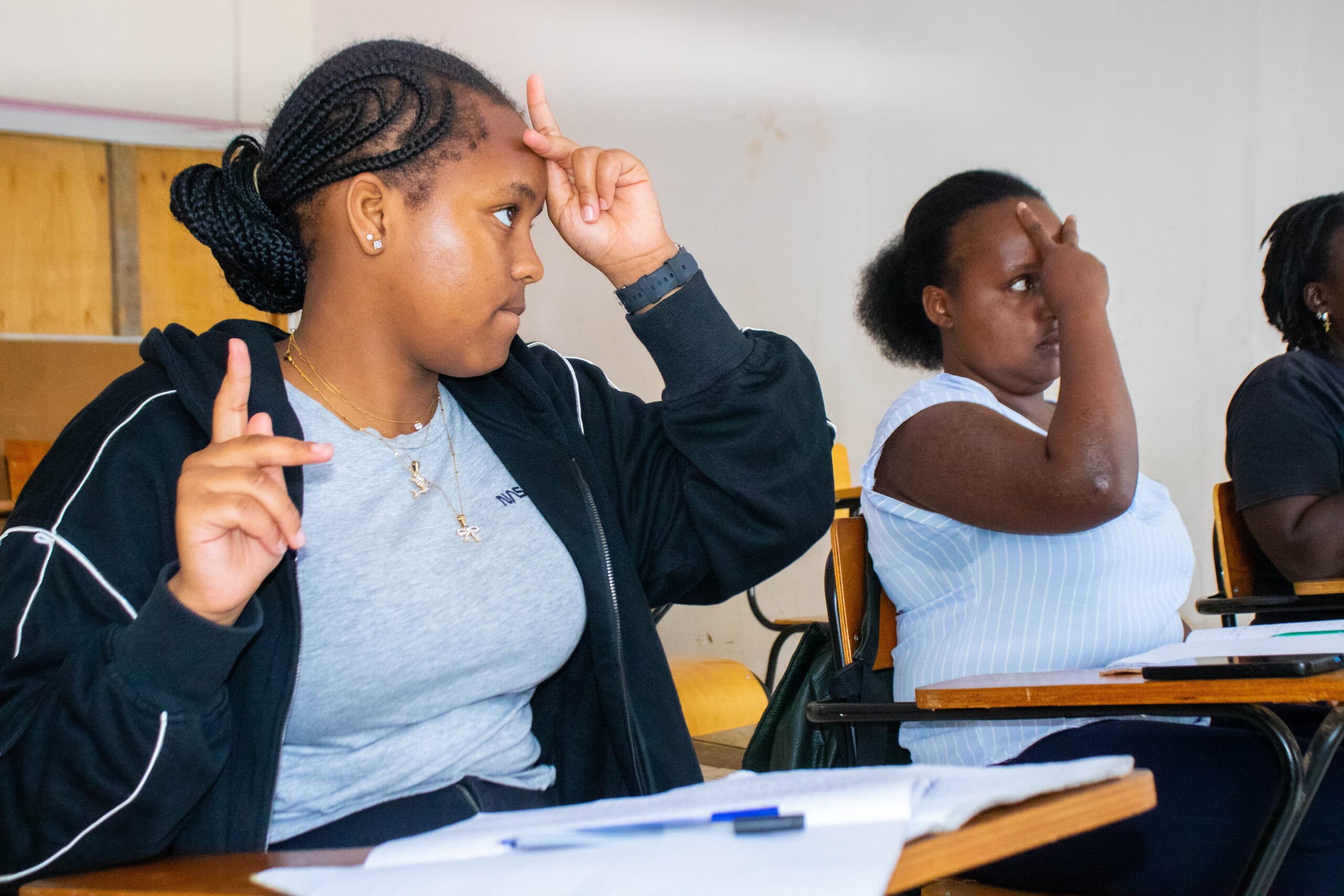 Students in a Mahanaim College tutorial