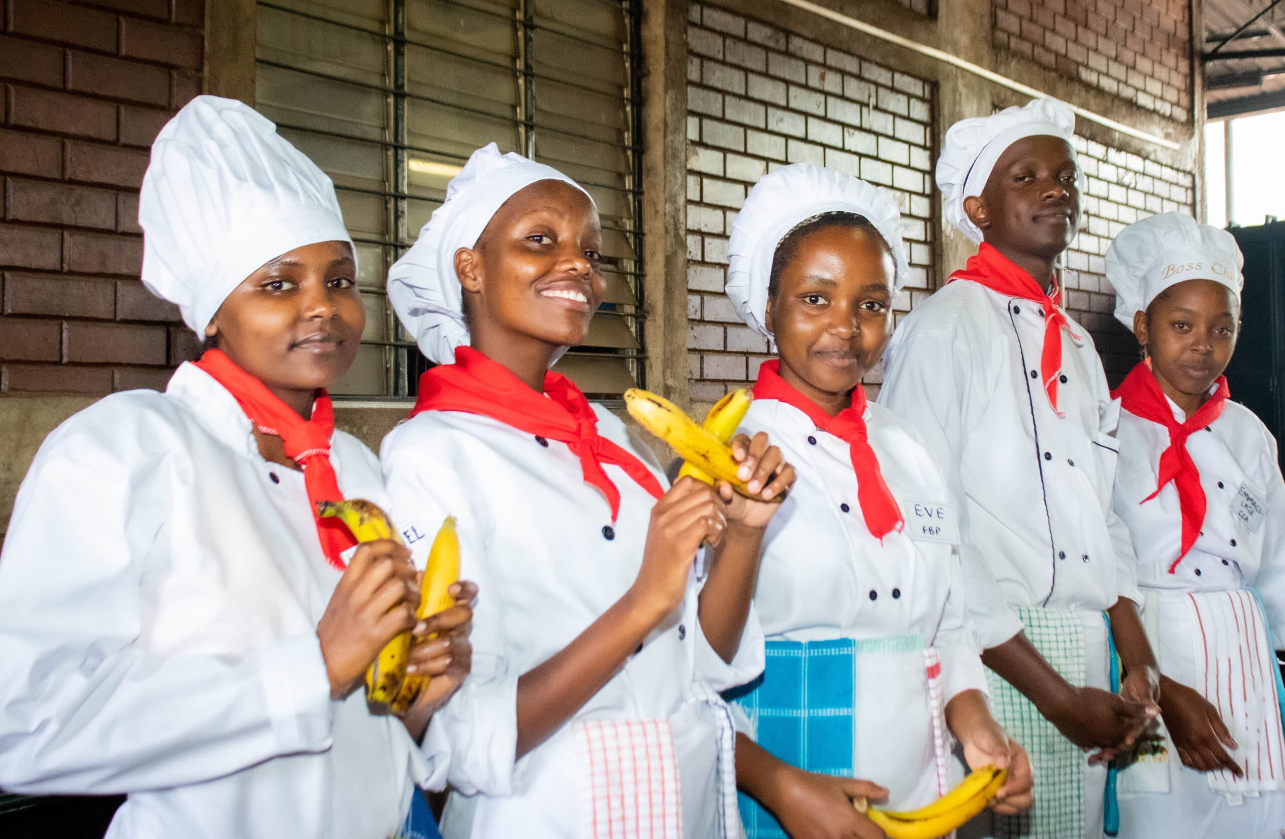 Catering students in uniform at Mahanaim College